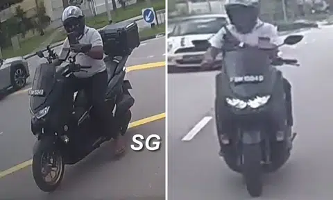 Motorcyclist caught making video call and 'taking in the views' while riding in Changi