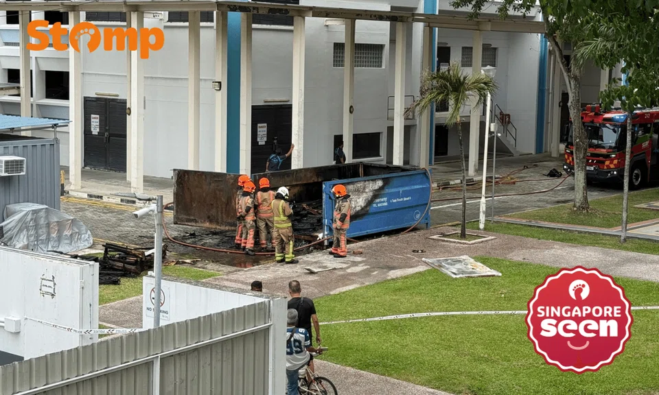 fire involving skip bin at cassia crescent