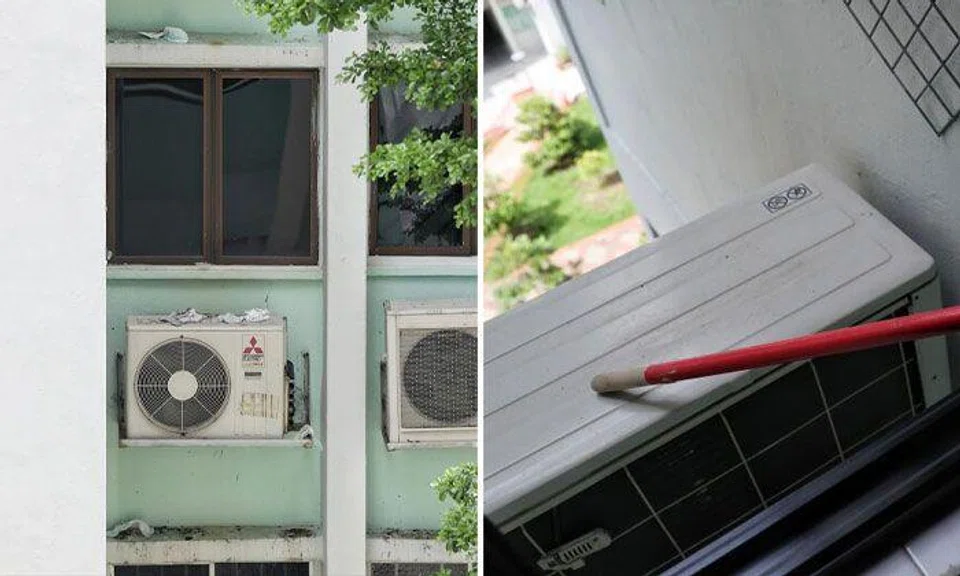 Mr Zheng admitted he is now afraid to open his bedroom window for fear of a sanitary pad landing inside his room. PHOTOS: SHIN MIN DAILY NEWS