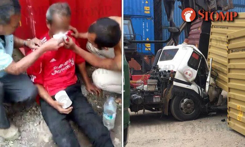 Man injured by falling container at work yard along Refinery Road