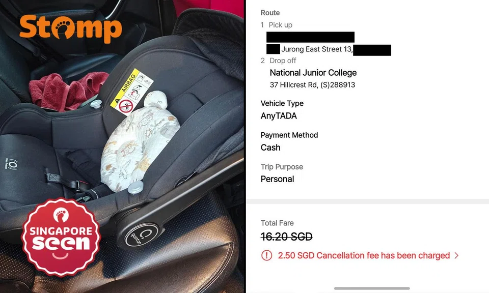 Tada driver tells mum to cancel ride over baby and car seat