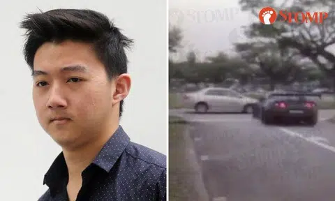 Herman Shi Ximu, 19 (left) and the moment when he crashed his Nissan GT-R into the side of a Toyota Corolla (right).