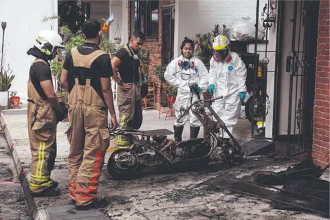 The charred remains of the PMD were recovered from the debris. 