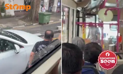 Motorist gets out of car to confront bus driver over traffic dispute: 'Don't be an a**hole'