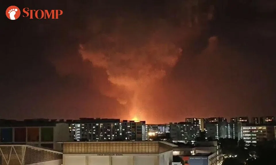 Orange flames spotted from parts of singapore