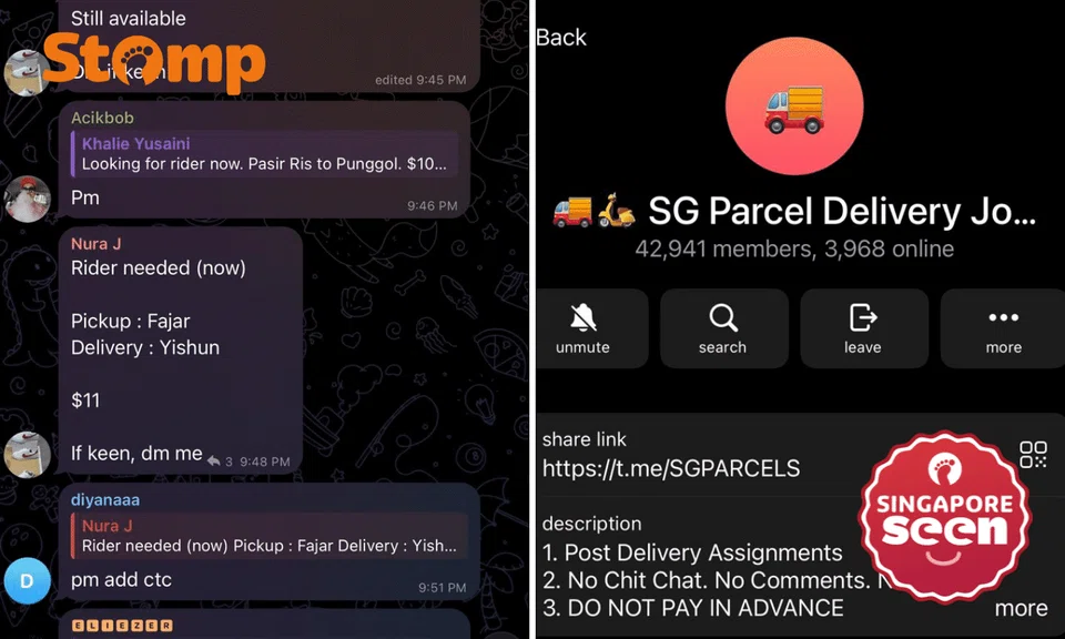 Telegram delivery groups offering jobs below Grab rates raise concerns