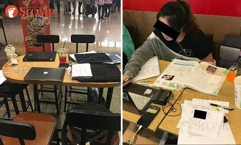 It may be the exam period, but is it right for you to hog tables like this?