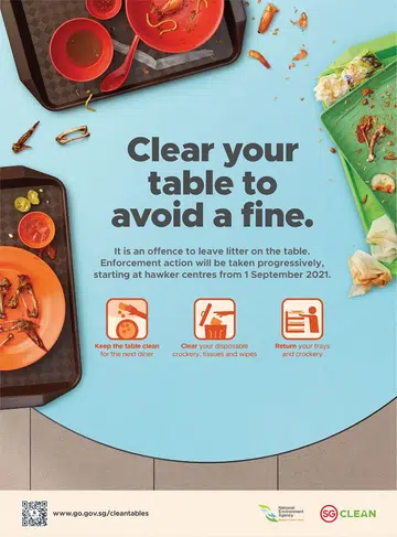 clear your table to avoid a fine