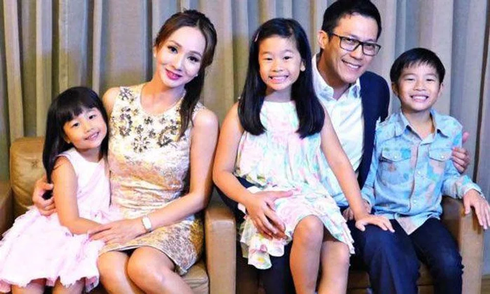 Former TV host Diana Ser with husband James Lye and their three children. Photo: Courtesy of Diana Ser