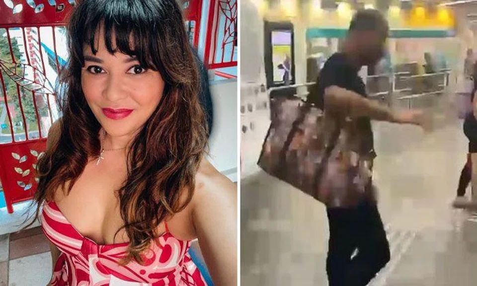 One FM 91.3 radio host Cheryl Miles (left) said the man blocked her path and punched her on the arm at Orchard MRT station on July 26. PHOTOS: CHERYL MILES