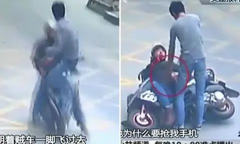 Enter The Dragon: Man gets his stolen phone back by kicking thief off moving motorcycle