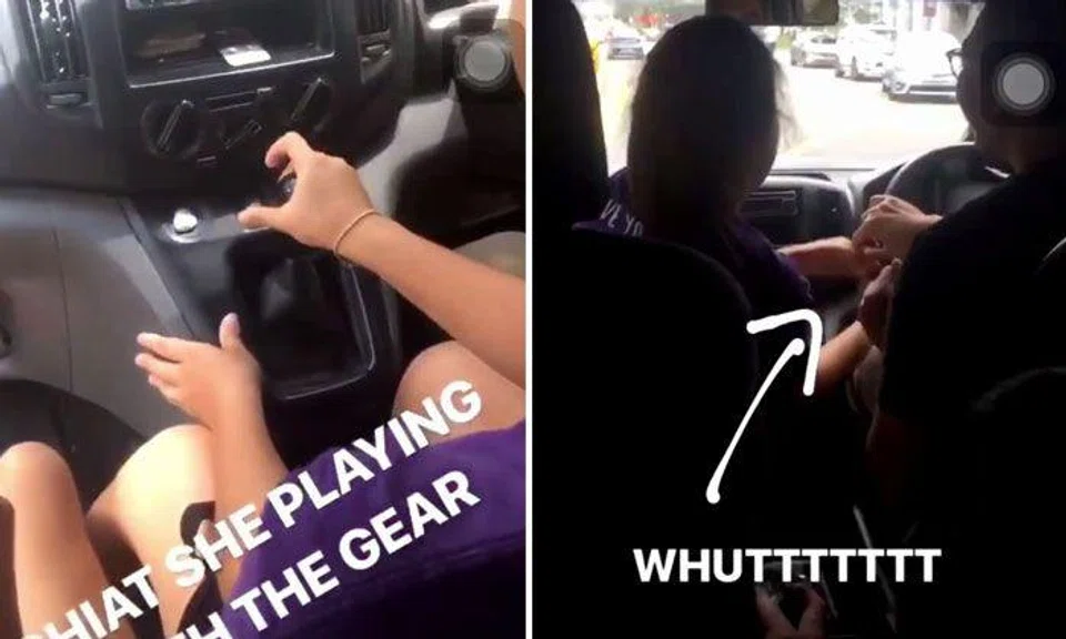 'InstaStory to Instant Sorry'? Girl grabs steering wheel and gear stick while friend drives van