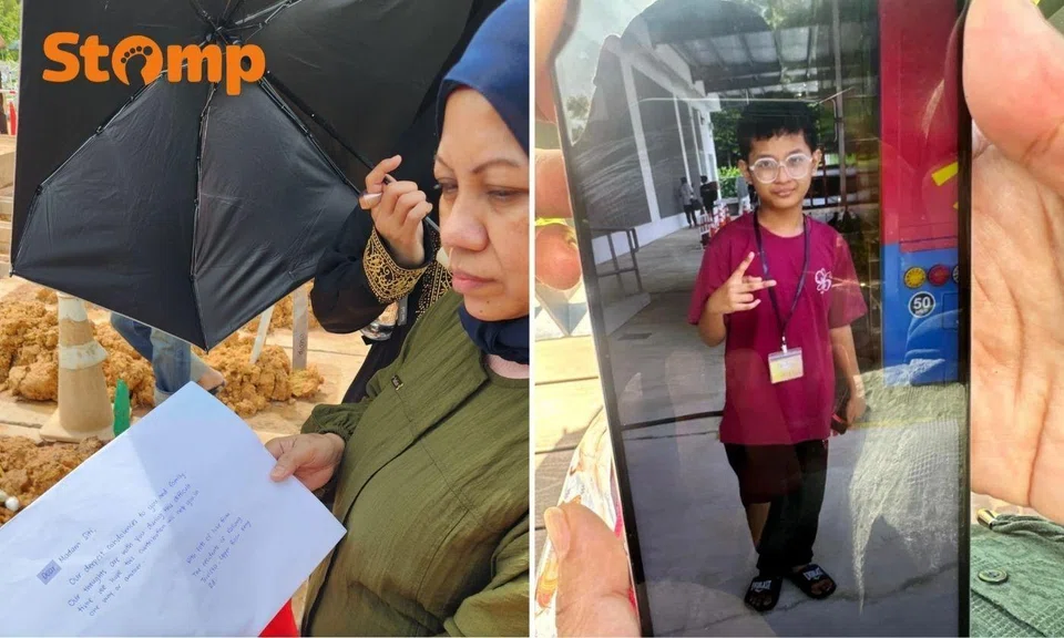 The boy's mother, Madam Siti, was "overwhelmed" and "touched" when she received the sum of money. 