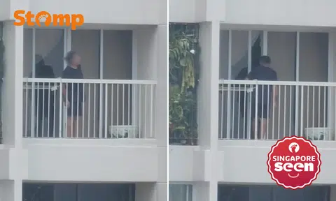 Bishan HDB resident steps out onto balcony, yells vulgarities at someone upstairs and goes back inside