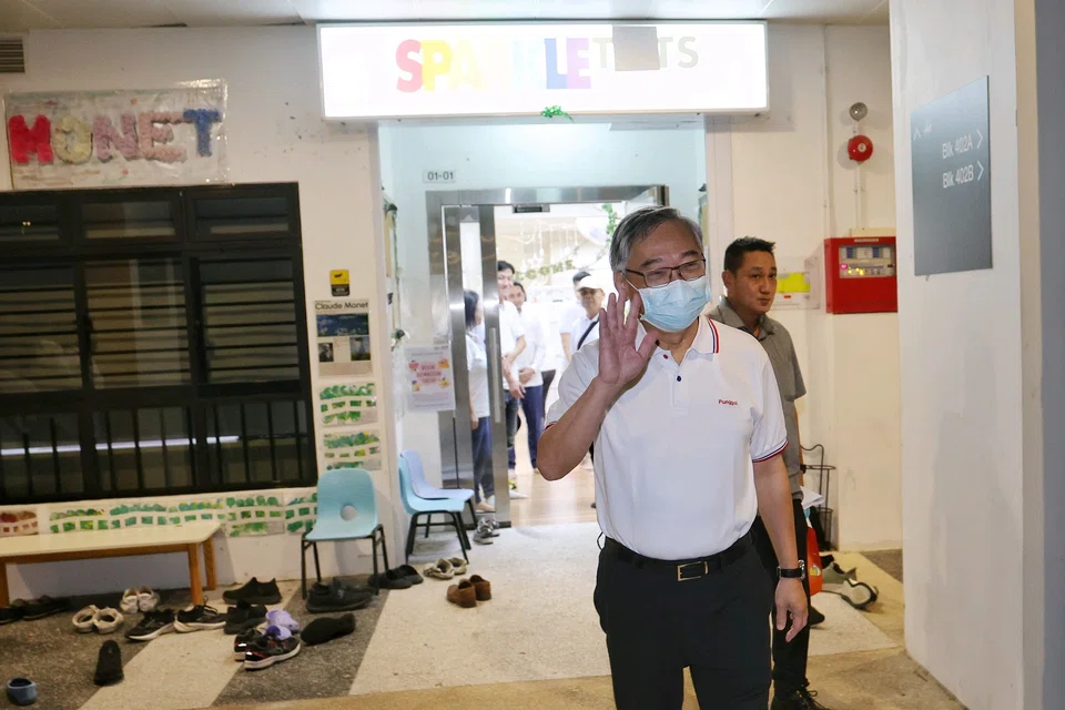 DPM Gan Kim Yong, who is also an MP for Punggol GRC, after his Meet-the-People Session at Block 402 Northshore Drive on May 5.