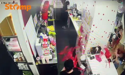 The customer threw a handful of straws at employees.