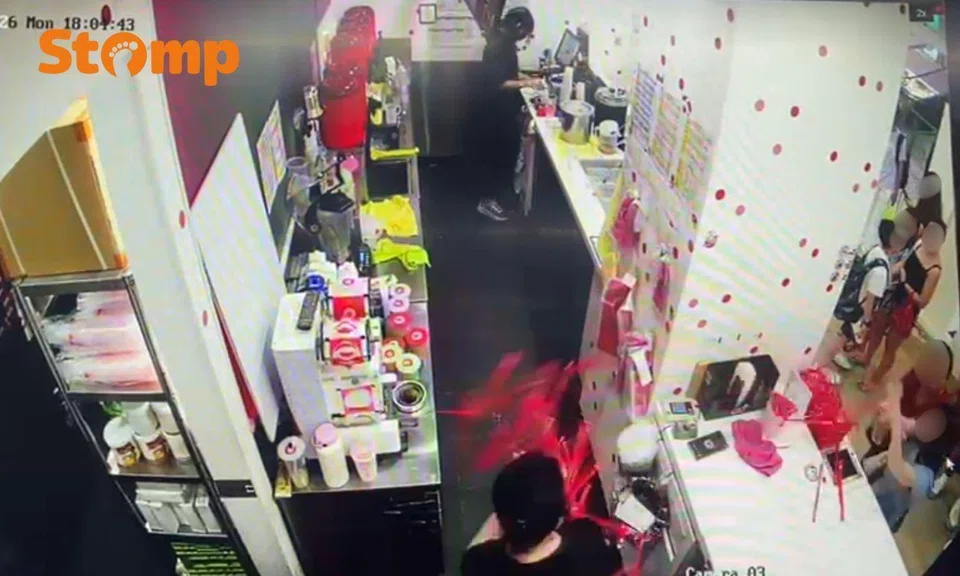 The customer threw a handful of straws at employees.