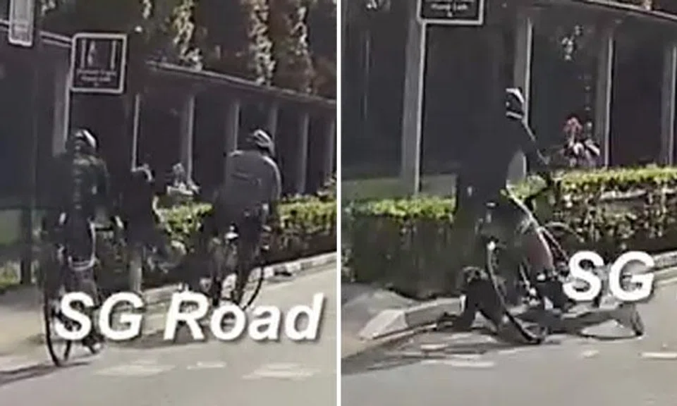 Cyclists run red light in Pasir Ris, crash into pedestrian and run over his leg
