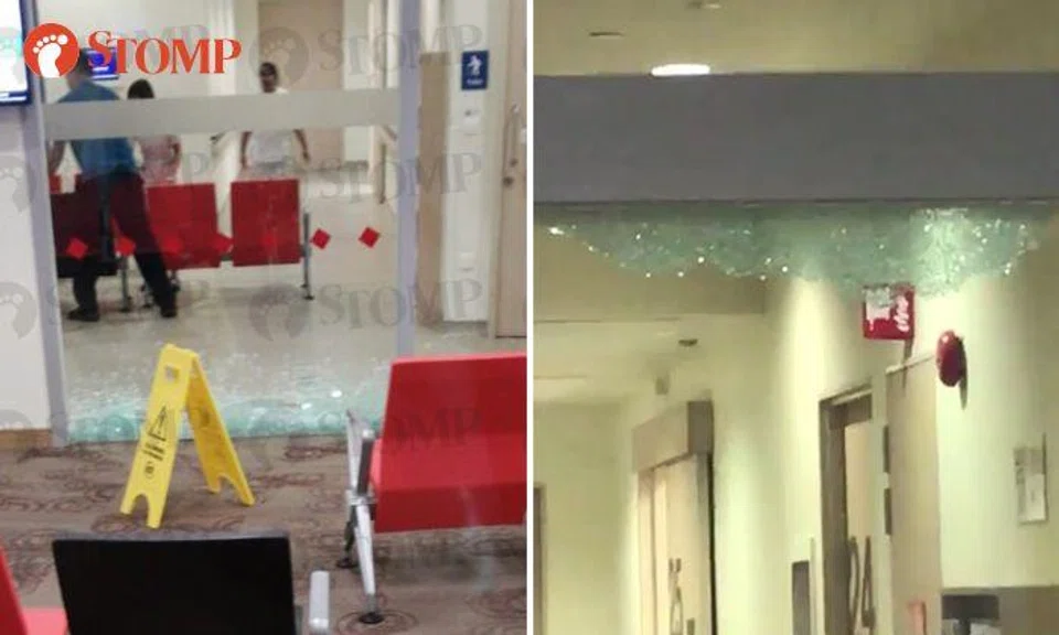 Ng Teng Fong General Hospital investigating after tempered glass panel shatters in front of visitors