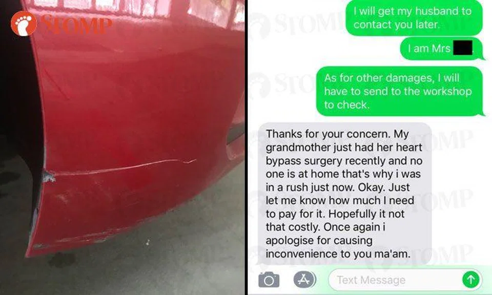 Rider scratches car along Balestier Road, rushes off, then goes MIA after he's told total damage is $1,100