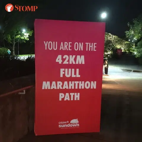 Typo spotted on Sundown Marathon signage, 'marathon' misspelled as ...
