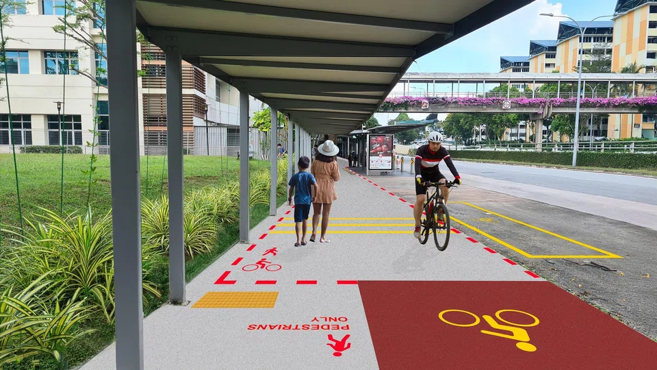 An artist’s impression of the new cycling and shared paths in Queenstown. 