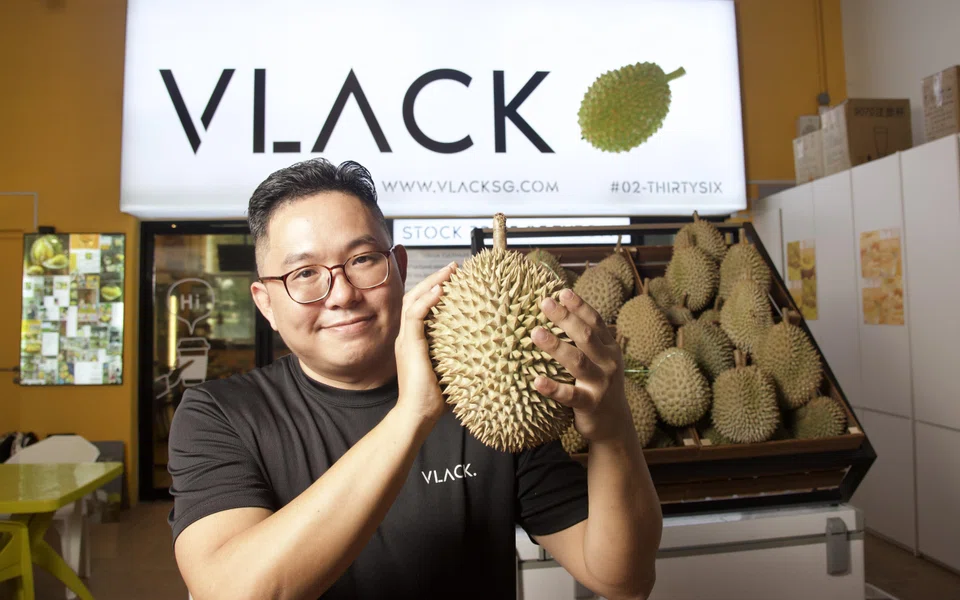 Mr Tony Seah's shop, Vlack Durian, is located at an industrial space in Bukit Batok.