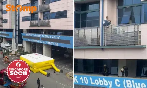 man perched on ledge at Ubi Tech Park arrested for drugs, dangerous driving