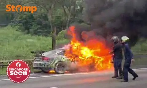 SCDF fights car fire along SLE