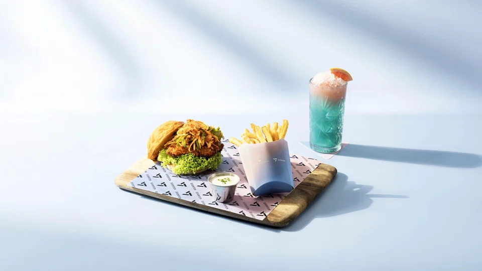 Yardbird Southern Table & Bar’s High Energy Bite Set features its K-Chicken Sandwich and its Serenity drink. PHOTO: MARINA BAY SANDS