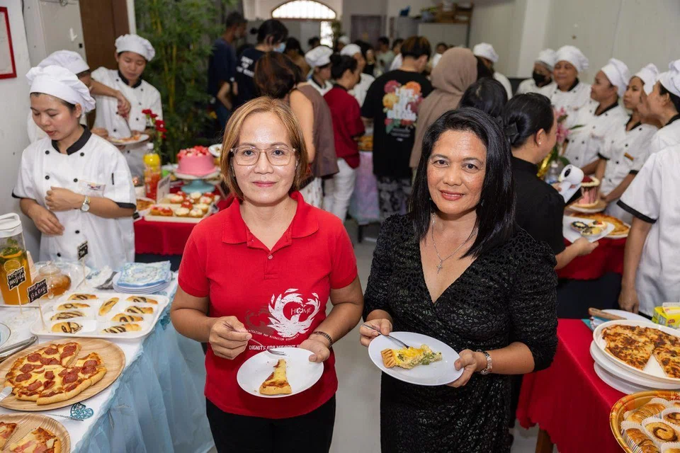 Ms Betty de Loreto (left) and Ms Leizle Menez are Filipino domestic workers who have spent more than a decade volunteering.