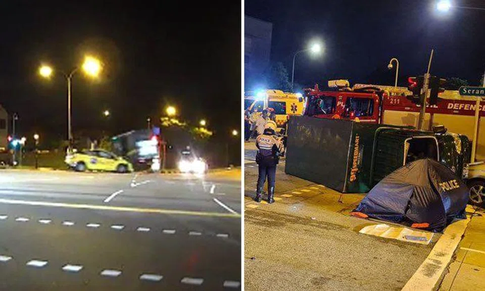 Lorry driver killed, 3 others injured in accident at Yio Chu Kang Road junction: Video shows what happened