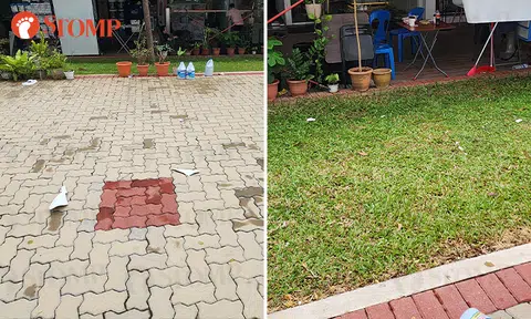 Debris scattered after PVC pipe falls from Ang Mo Kio block rooftop during thunderstorm
