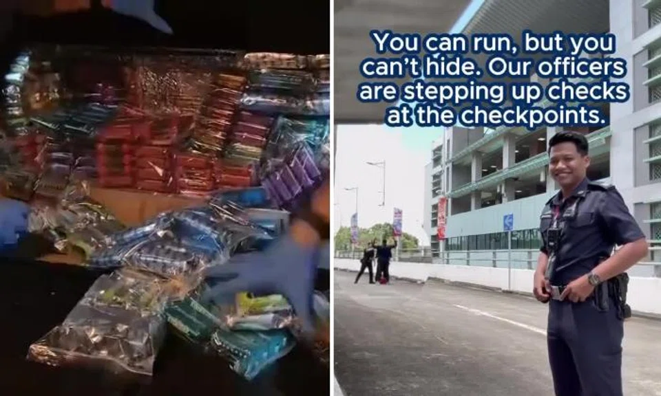 1,169 vapes found in car at Woodlands checkpoint, ICA warns smugglers: 'You can run, but you can't hide'