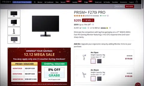 Prism+ responds to accusation of 'inflated discounts': $899 monitor only $199 after 78% off
