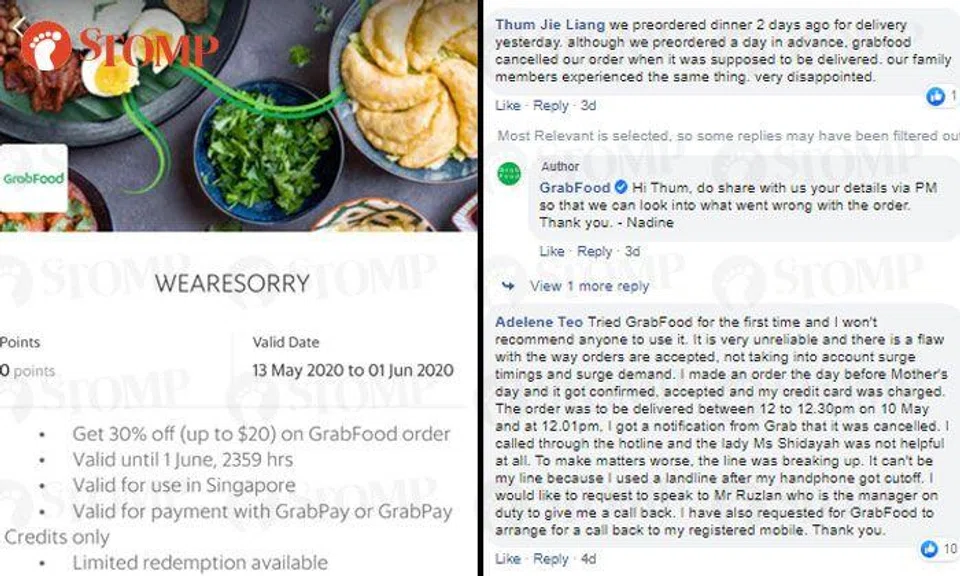 GrabFood apologises for failing to deliver Mother's Day orders, even those made in advance