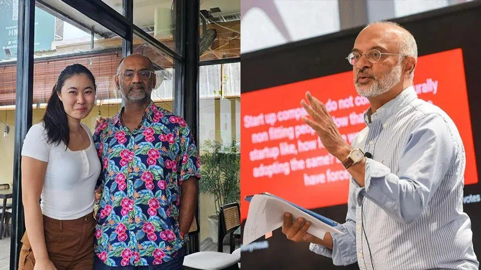 Mr Kumar and Ms Hujic (left) in the LinkedIn photo that sparked the mistaken identity, shown alongside Mr Piyush Gupta (right) for comparison. 