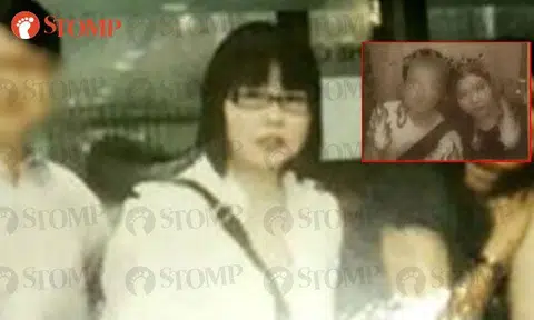 Joanna (center) posing for a photo, and an old photo of Joanna (right inset)