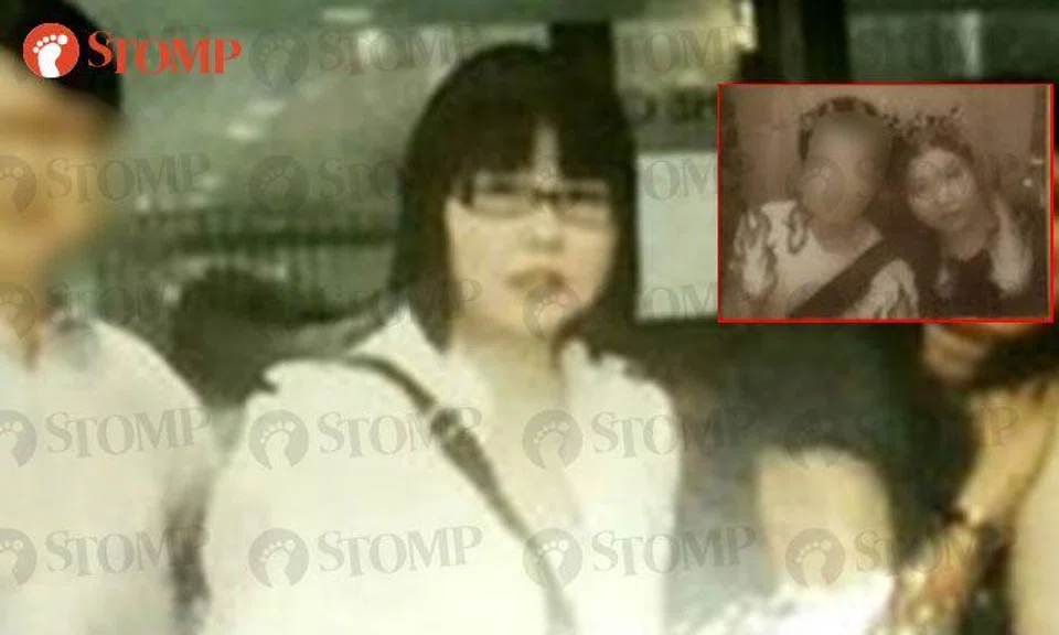 Joanna (center) posing for a photo, and an old photo of Joanna (right inset)