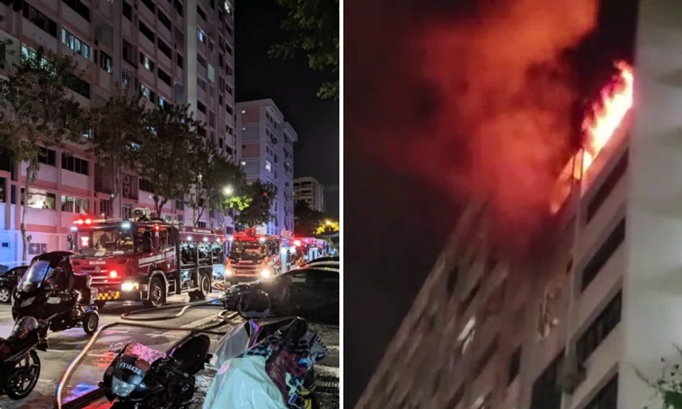 SCDF and the police received more than 30 calls that a fire had broken out in the Tampines flat. 