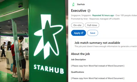 StarHub says LinkedIn job post was an error after netizens poke fun at missing details