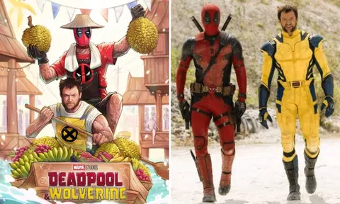 Movie poster of Deadpool holding durians accused of cultural appropriation, racism