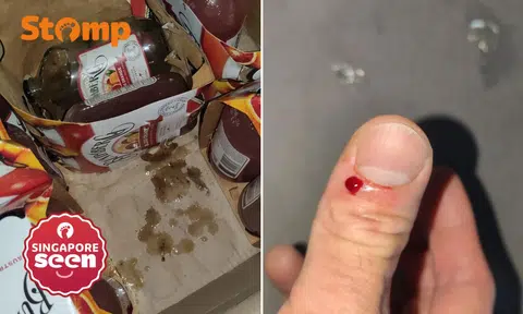 Stomper claims drinks arrived shattered with bugs inside, one bottle 'exploded' and cut his thumb