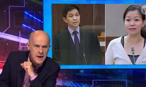 Host Tom Gleisner quizzed panellists on why Singapore politicians Tan Chuan-Jin and Cheng Li Hui have resigned. PHOTO: HAVE YOU BEEN PAYING ATTENTION?