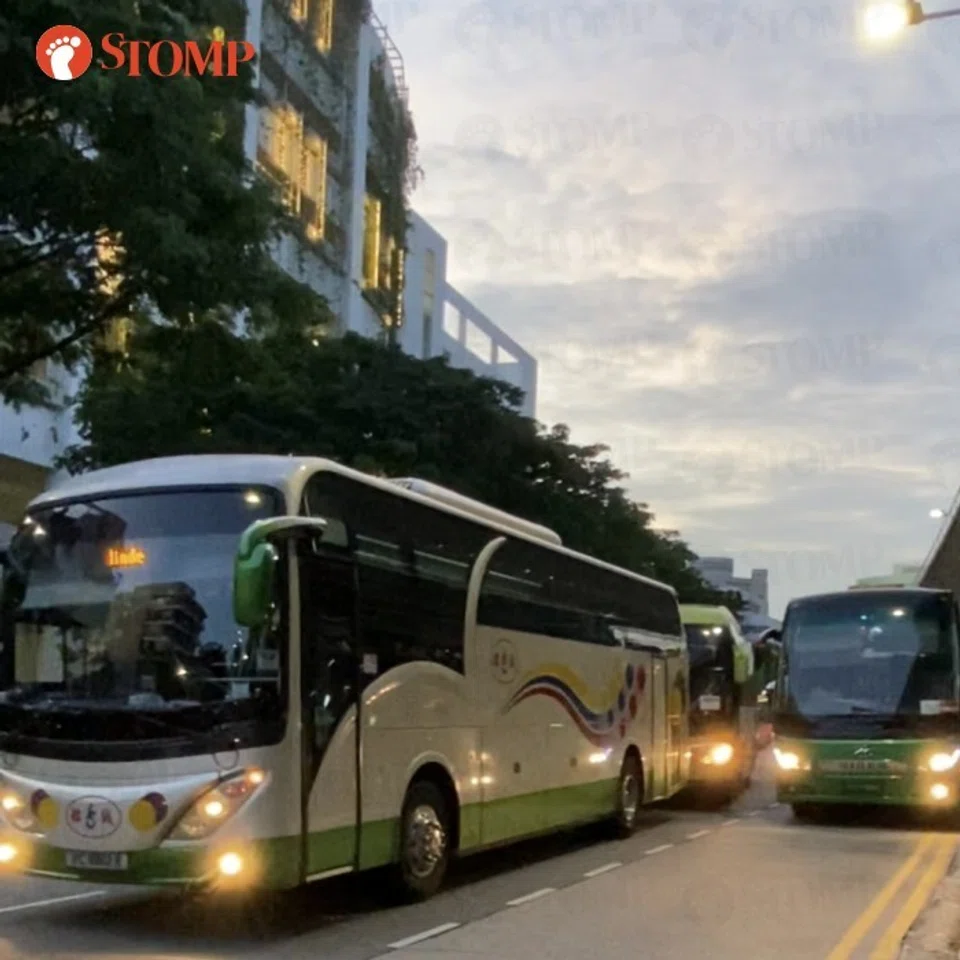 Bus blocking road