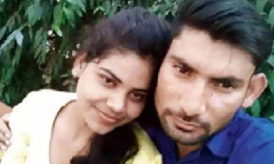 Rachna Sisodia with husband Devesh Chaudhary. Photo: Facebook screengrab 