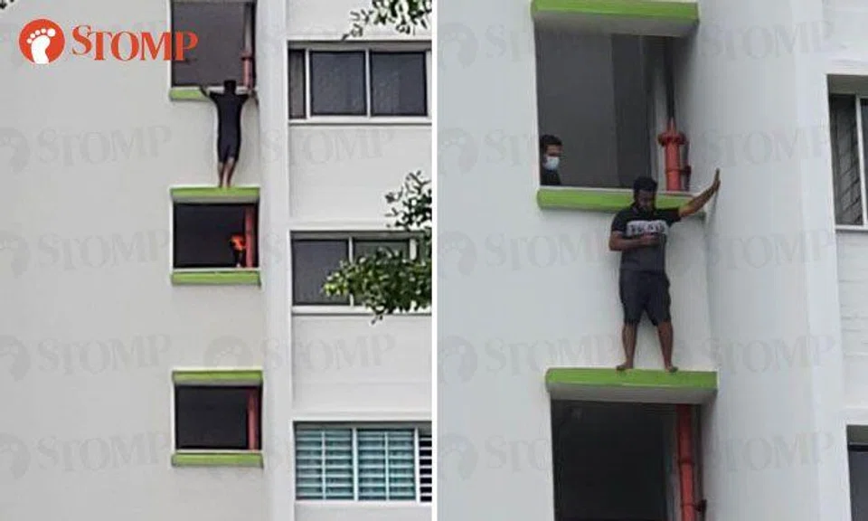Man apprehended after standing on ledge of Yishun block
