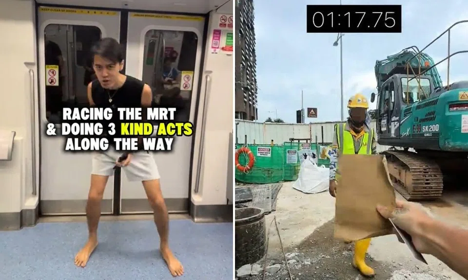 Another influencer races the TEL MRT — this time, barefooted and to do ‘kind acts’