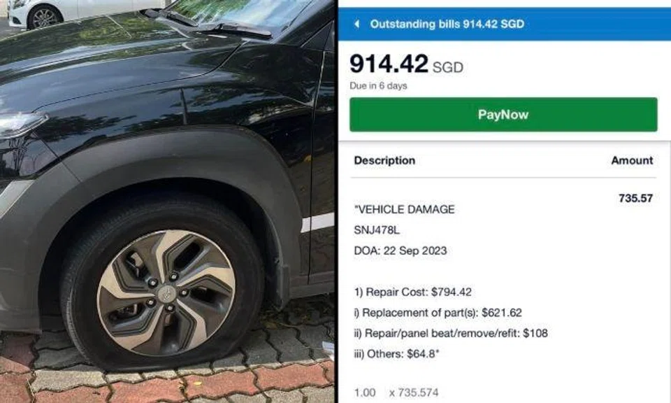 A woman was "heartbroken" when she received a $914 bill from car-sharing company GetGo for a flat tyre.