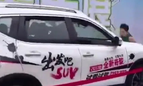 Nissan's anti-collision demonstration ends with woman getting struck by car